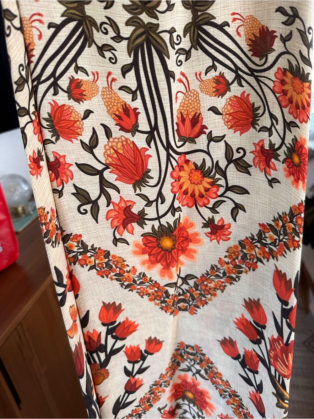 FARM Rio Floral Sundress in Cream, Orange & Black - Picture 3 of 4